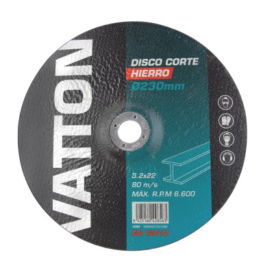 DISCO CORTAR HIERRO VATTON 230x3.2x22 MM